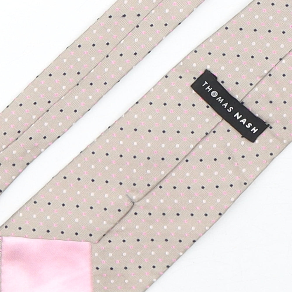 Thomas Nash  Mens Multicoloured Geometric Silk Pointed Tie One Size