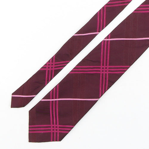 Tie Rack Mens Purple Plaids & Checks Silk Pointed Tie One Size