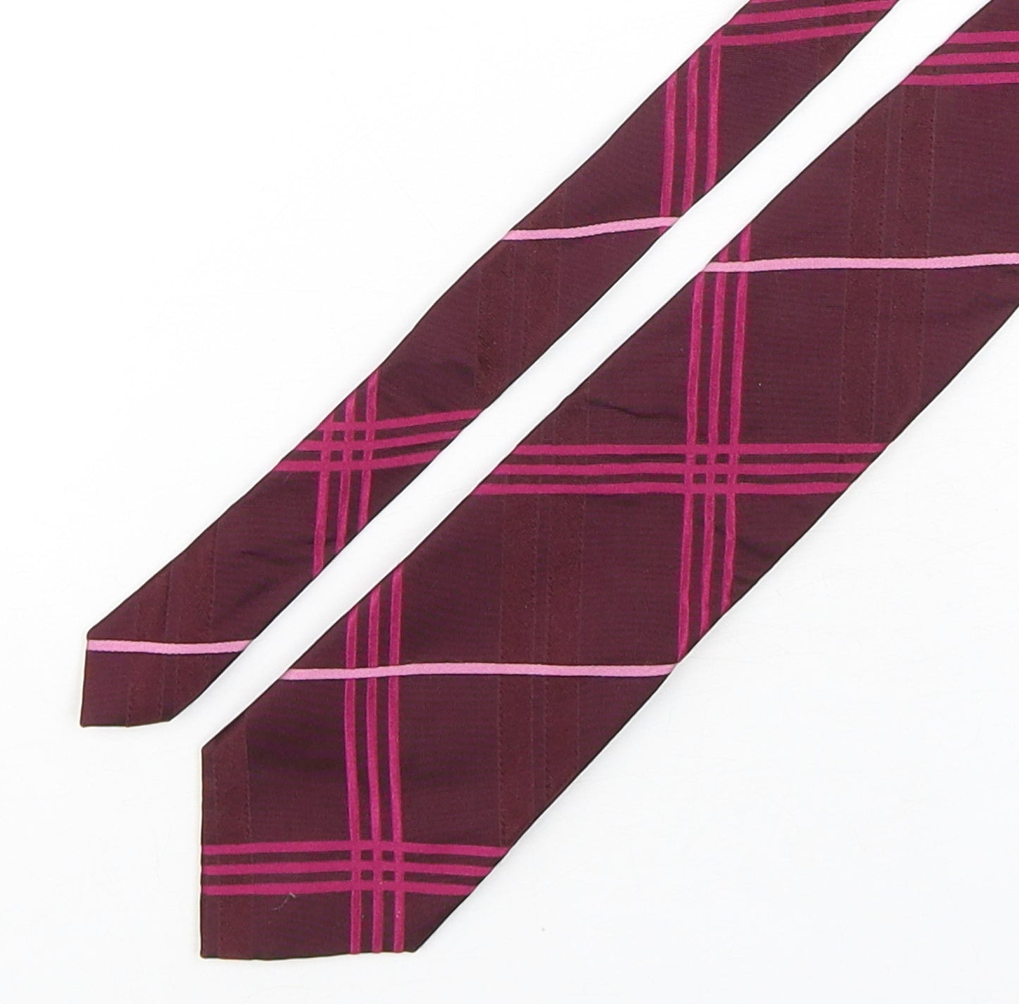 Tie Rack Mens Purple Plaids & Checks Silk Pointed Tie One Size