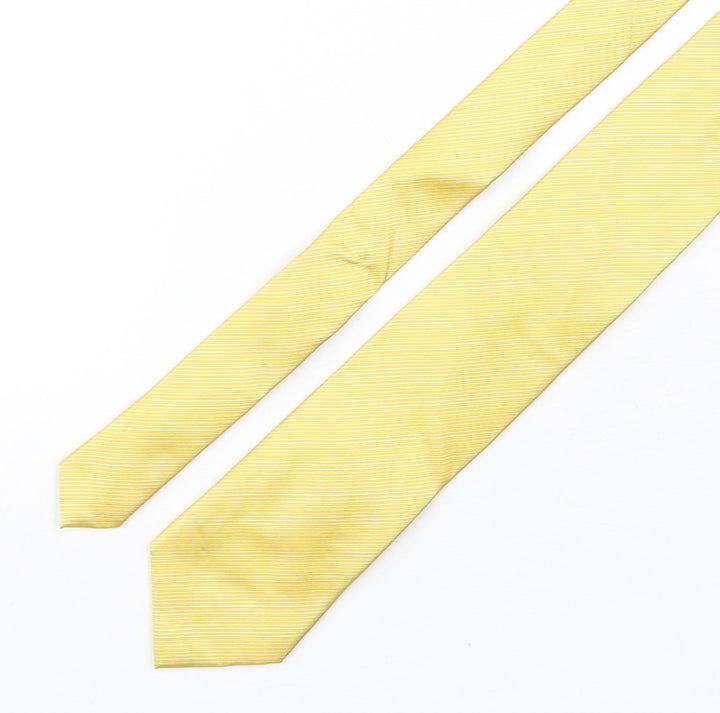 John Lewis Mens Gold Striped Silk Pointed Tie One Size