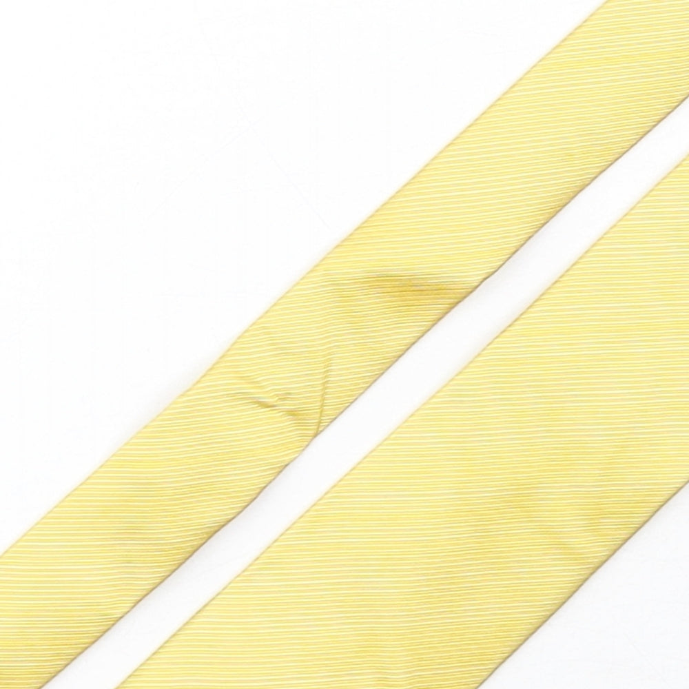 John Lewis  Mens Gold Striped Silk Pointed Tie One Size