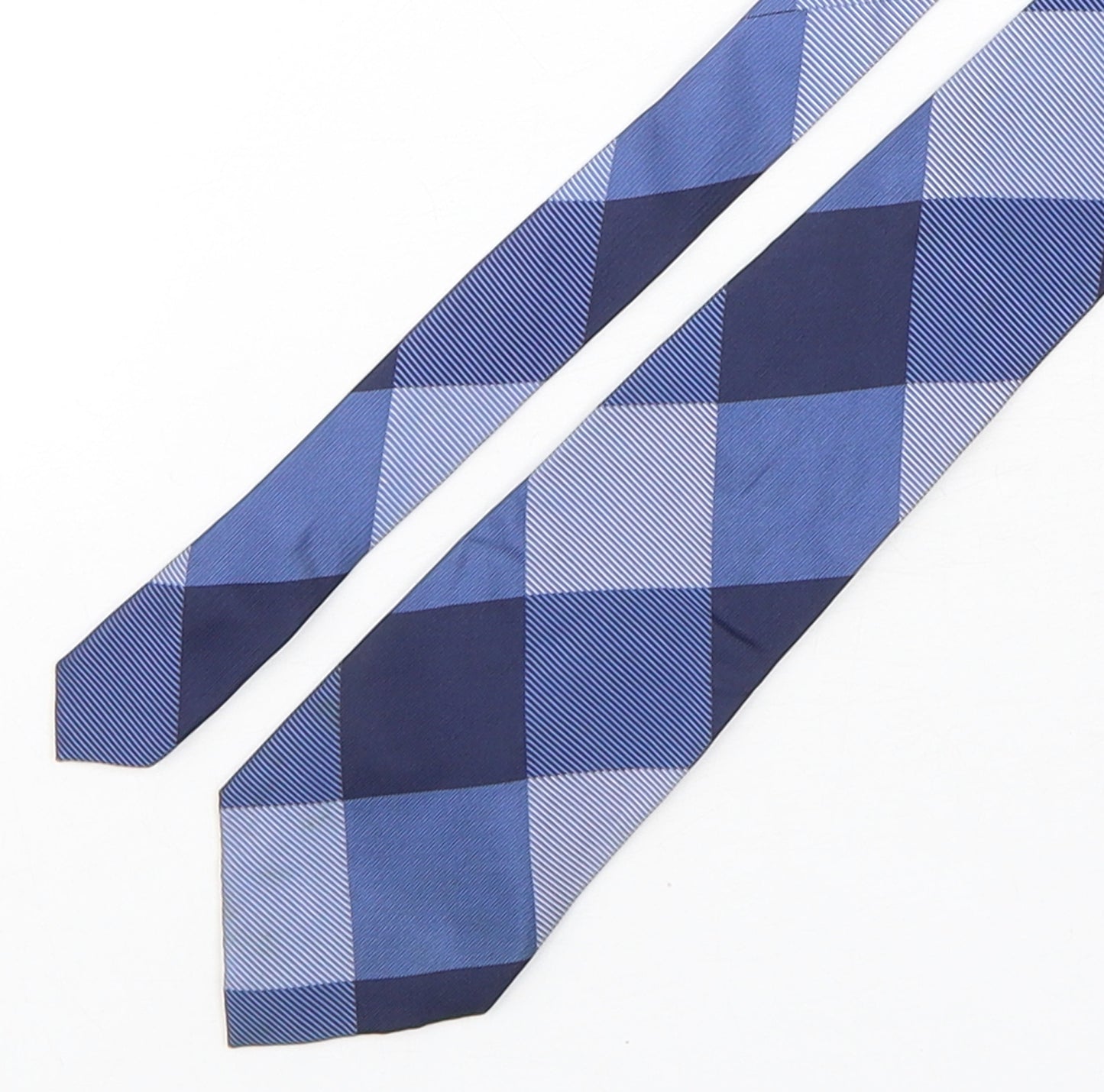 Pierre Cardin  Mens Blue Plaids & Checks Silk Pointed Tie One Size