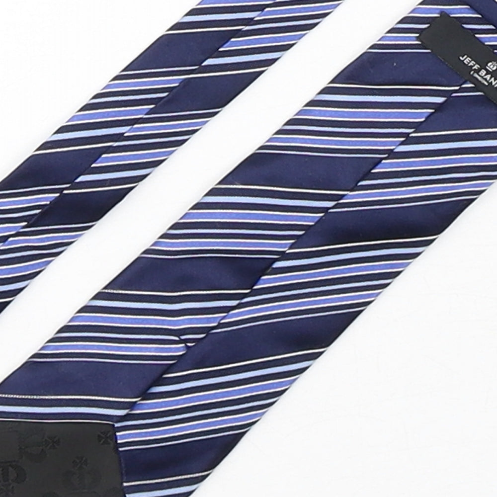Jeff Banks  Mens Blue Striped Silk Pointed Tie One Size