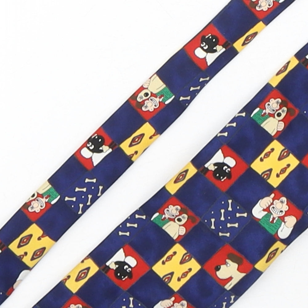 Marks and Spencer Mens Multicoloured Plaids & Checks Polyester Pointed Tie One Size - Wallace And Gromit