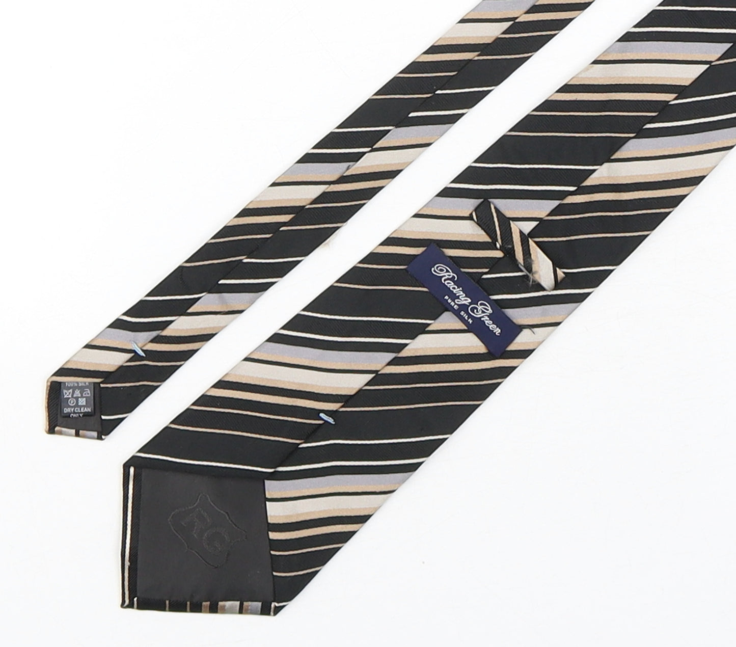 Racing Green  Mens Multicoloured Striped Silk Pointed Tie One Size