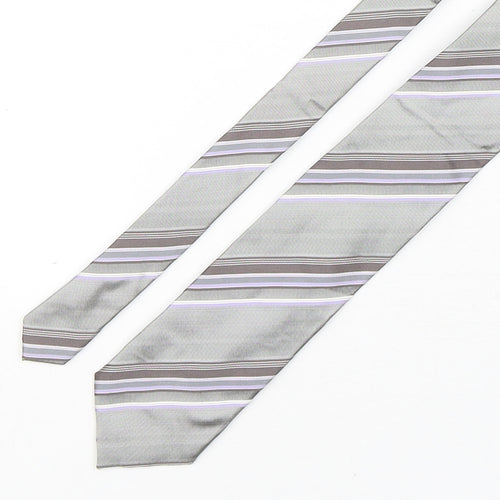 Collezione Mens Multicoloured Striped Silk Pointed Tie One Size