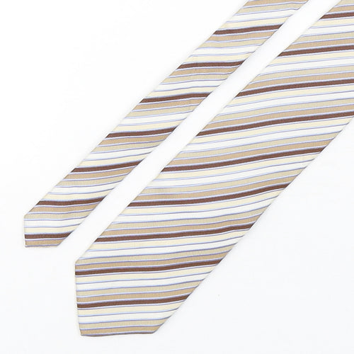 Tom English  Mens Multicoloured Striped Silk Pointed Tie One Size