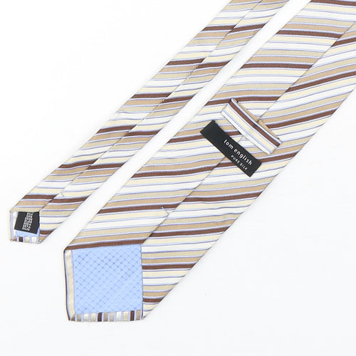 Tom English  Mens Multicoloured Striped Silk Pointed Tie One Size