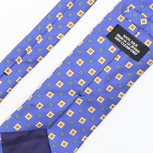 Preworn Mens Multicoloured Geometric Silk Pointed Tie One Size