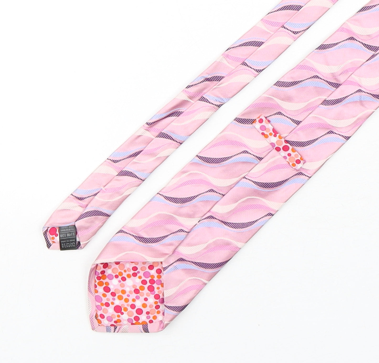 Marks and Spencer Mens Multicoloured Geometric Silk Pointed Tie One Size