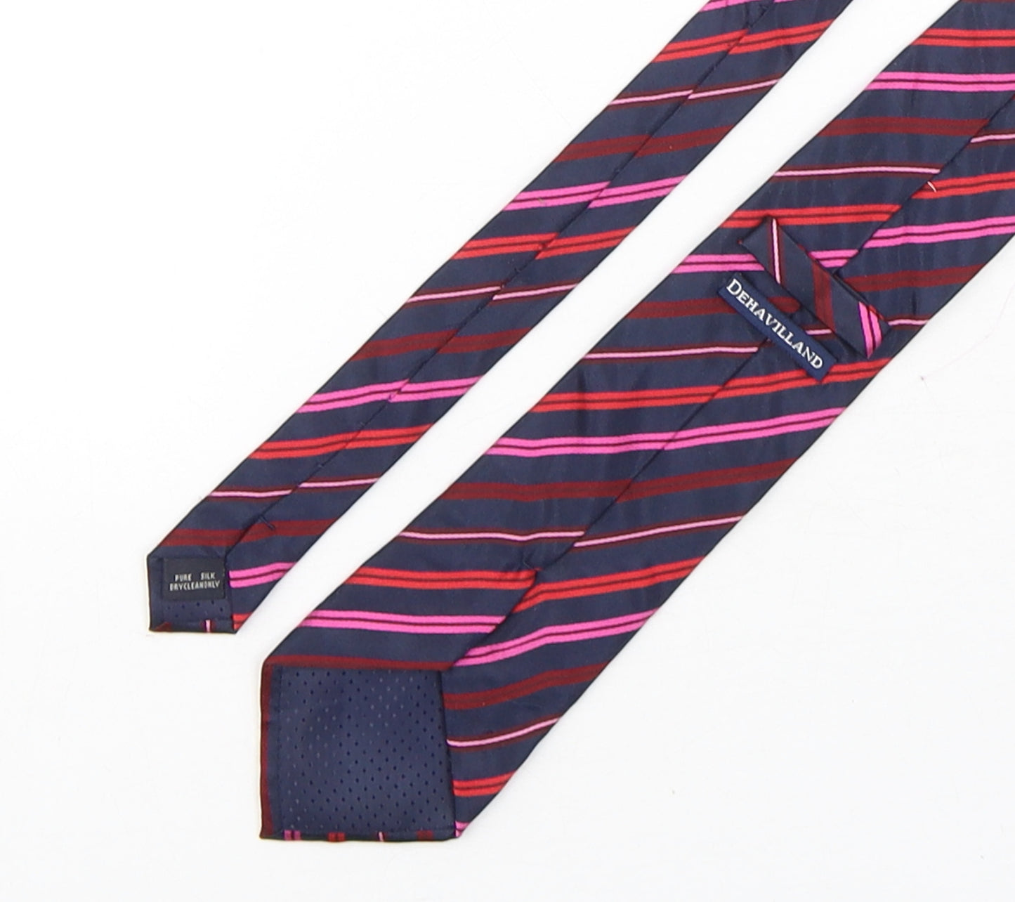 Dehavilland Mens Multicoloured Striped Silk Pointed Tie One Size