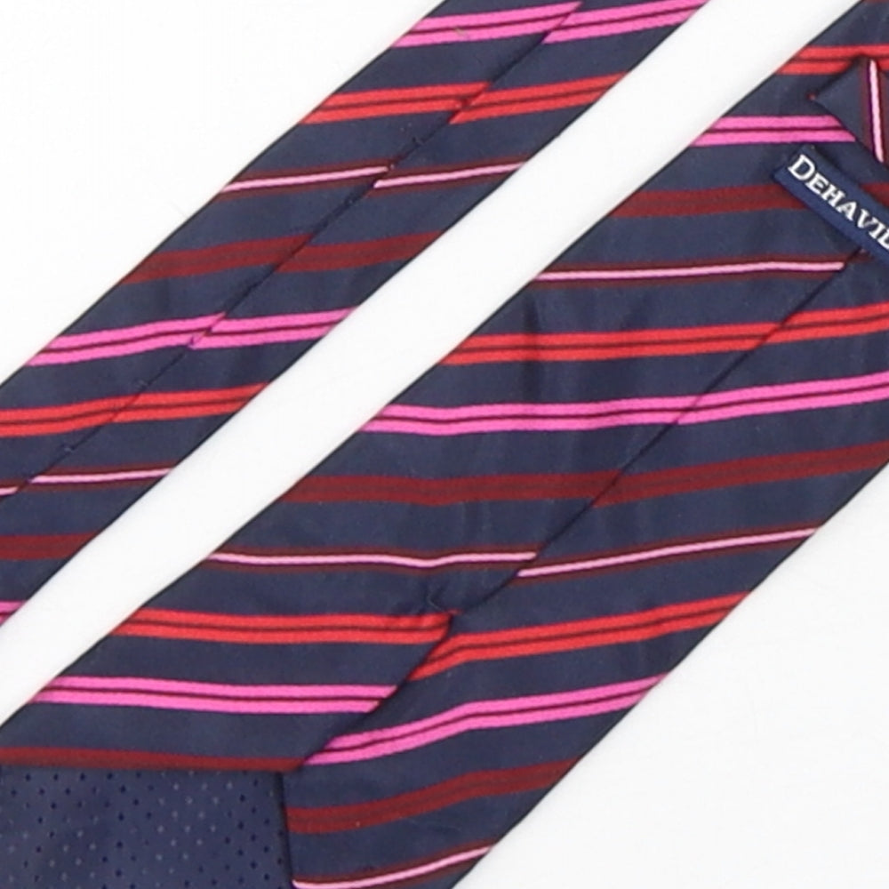Dehavilland Mens Multicoloured Striped Silk Pointed Tie One Size