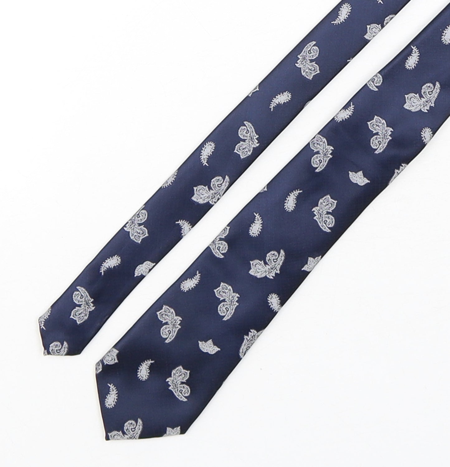Jeff Banks  Mens Blue Paisley Polyester Pointed Tie One Size