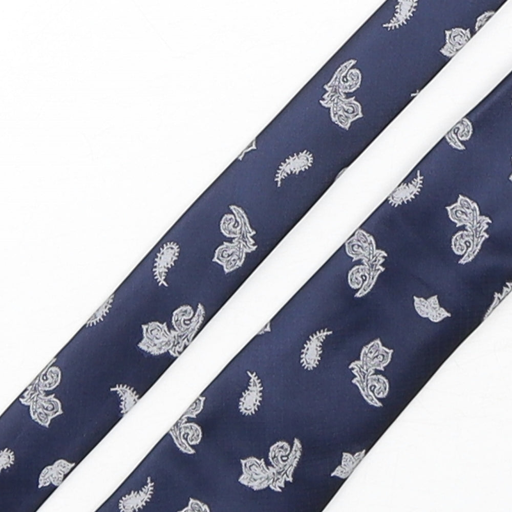 Jeff Banks  Mens Blue Paisley Polyester Pointed Tie One Size
