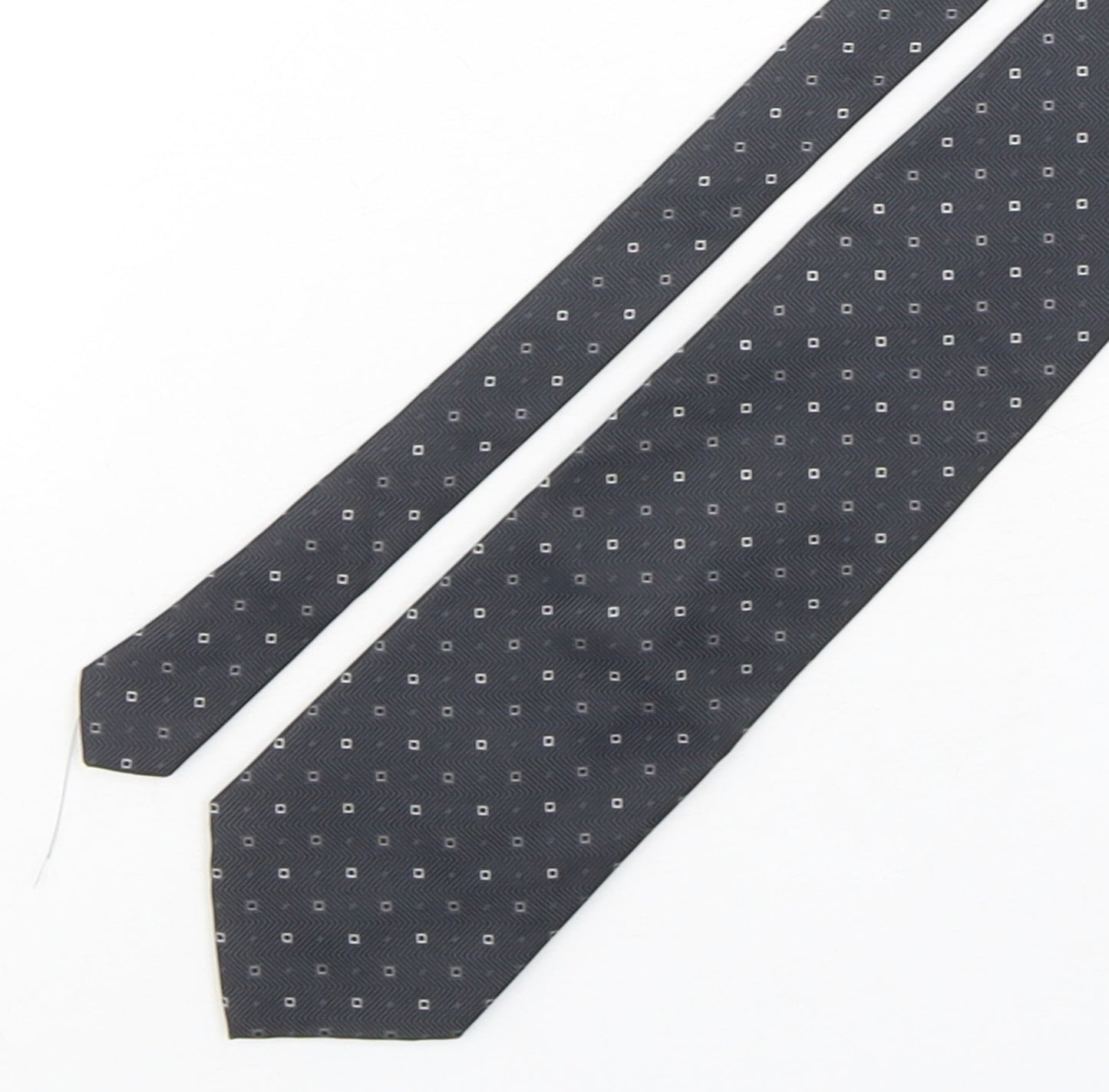 NEXT Mens Grey Geometric Silk Pointed Tie One Size