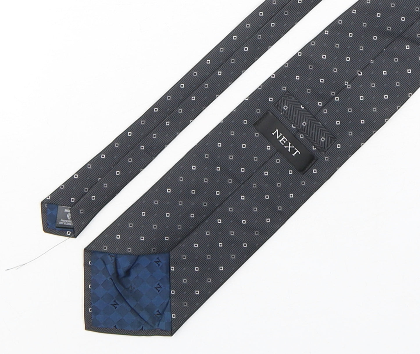 NEXT Mens Grey Geometric Silk Pointed Tie One Size