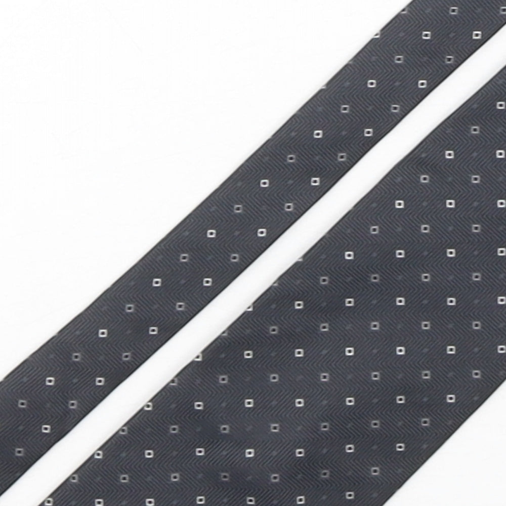 NEXT Mens Grey Geometric Silk Pointed Tie One Size