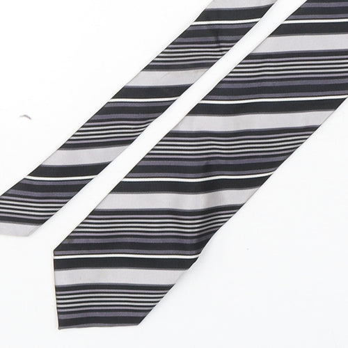Tom English  Mens Multicoloured Striped Silk Pointed Tie One Size