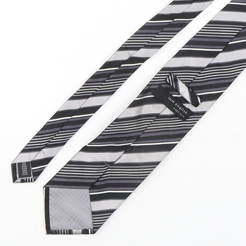 Tom English  Mens Multicoloured Striped Silk Pointed Tie One Size