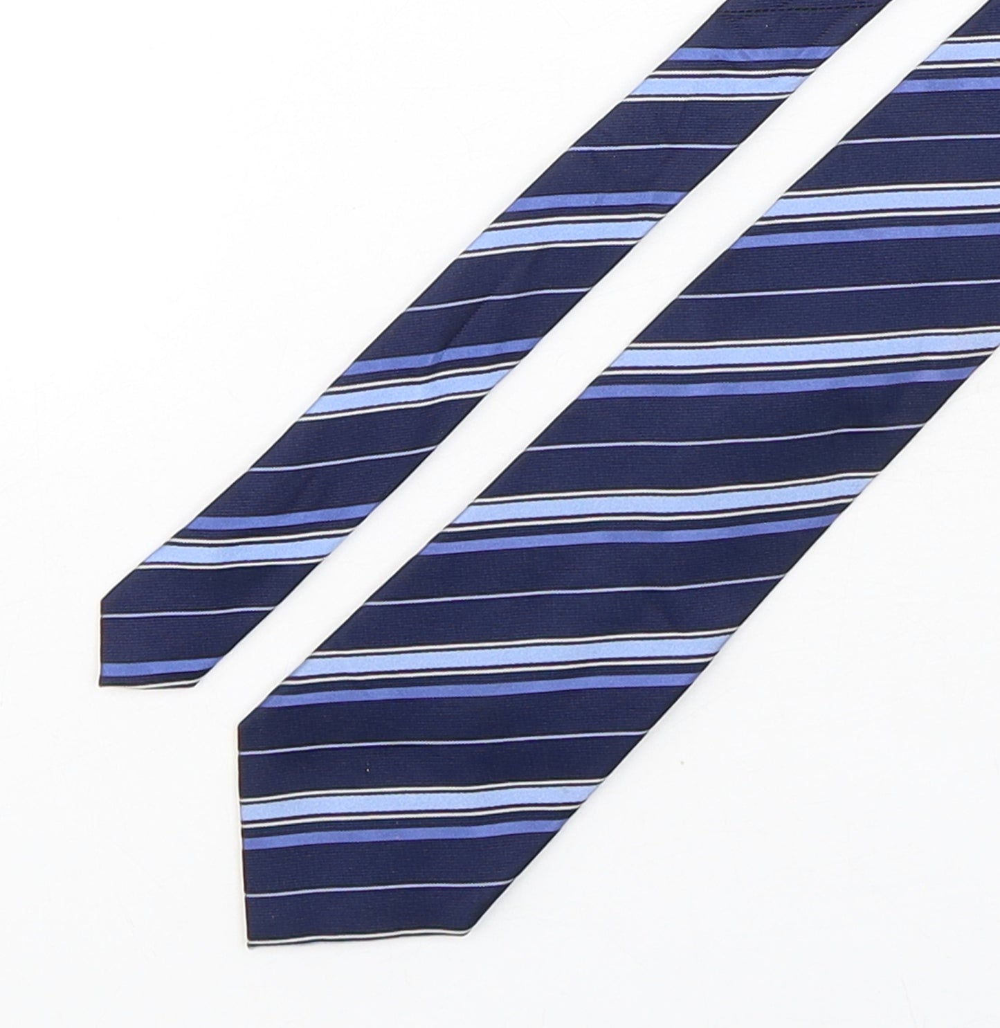 Austin Reed Mens Blue Striped Silk Pointed Tie One Size