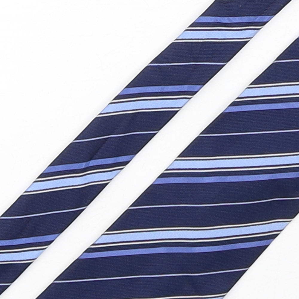 Austin Reed Mens Blue Striped Silk Pointed Tie One Size