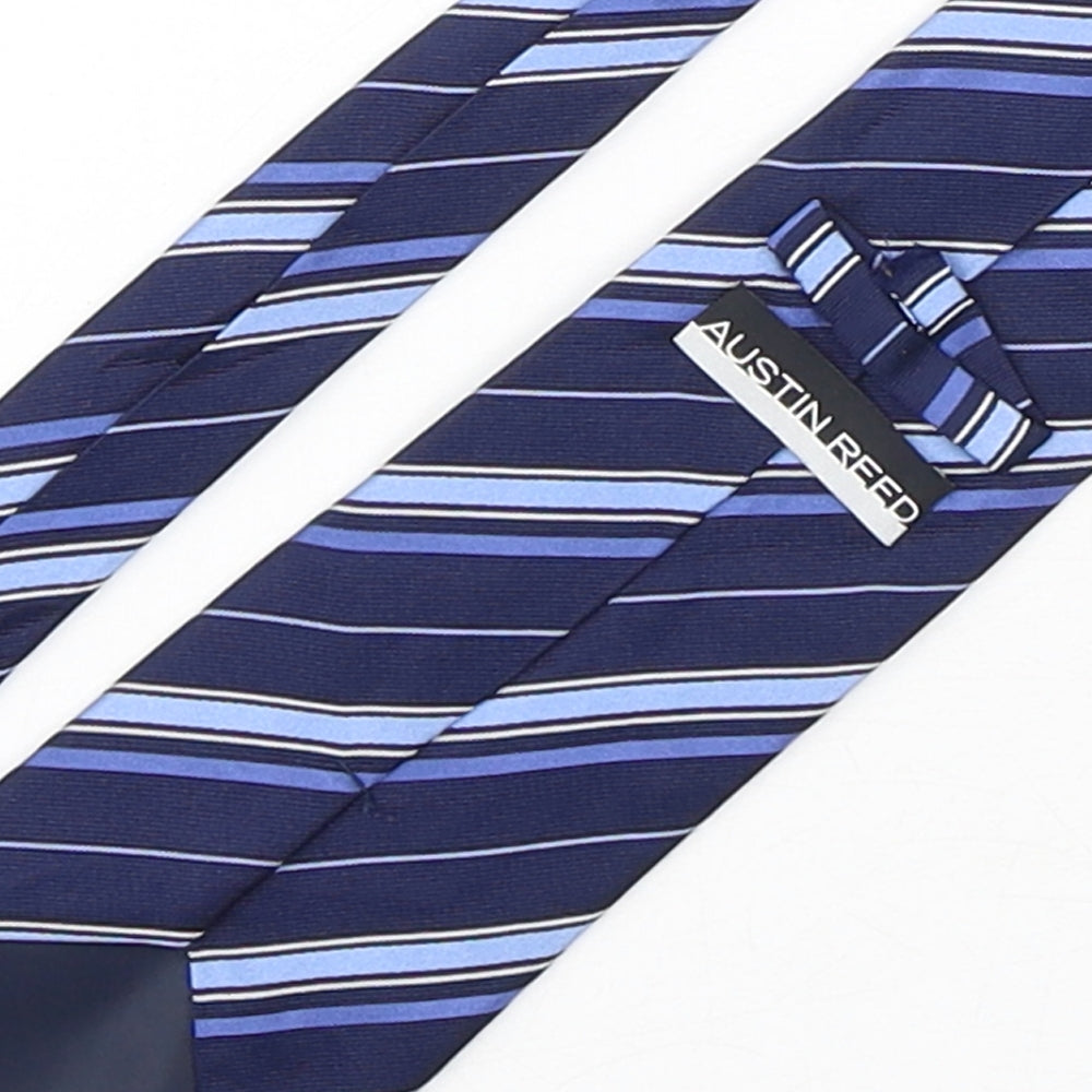 Austin Reed Mens Blue Striped Silk Pointed Tie One Size