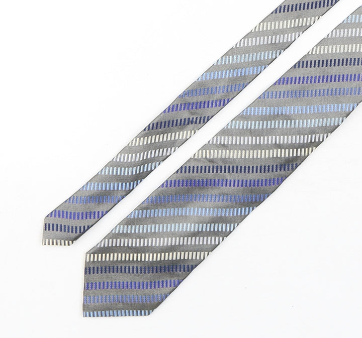 River Island Mens Multicoloured Striped Silk Pointed Tie One Size