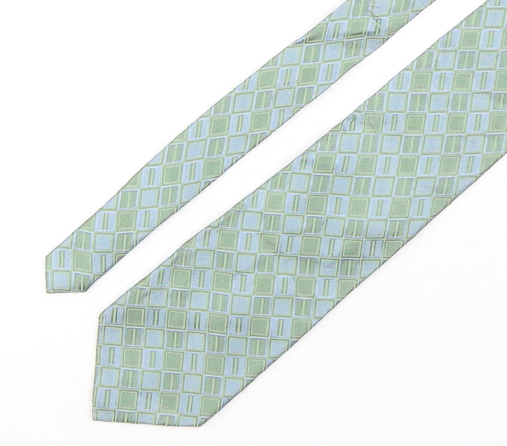 Croft & Barrow Mens Green Plaids & Checks Silk Pointed Tie One Size