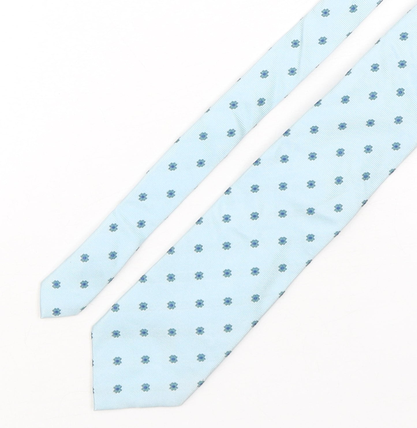 Michaelis  Mens Blue Floral Silk Pointed Tie One Size