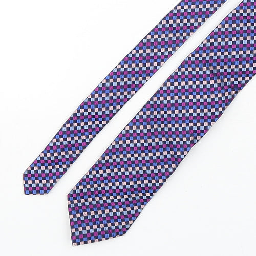 Marks and Spencer Mens Multicoloured Plaids & Checks Silk Pointed Tie One Size