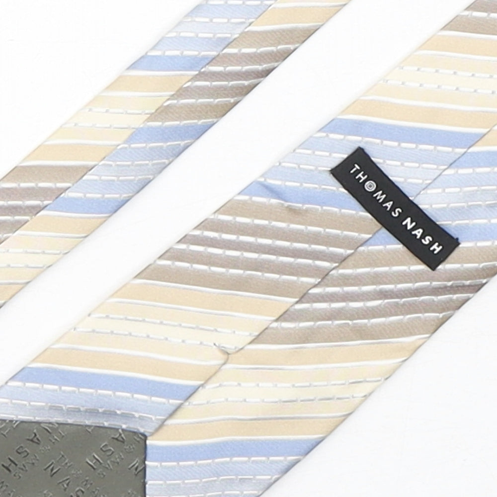 Thomas Nash  Mens Multicoloured Striped Silk Pointed Tie One Size