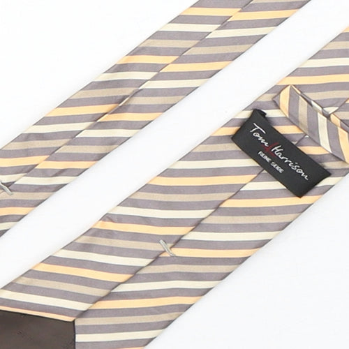 Tom Harrison  Mens Multicoloured Striped Silk Pointed Tie One Size