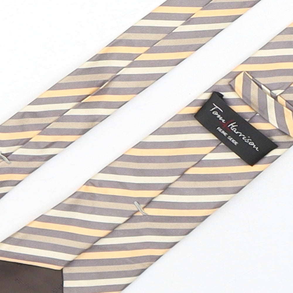 Tom Harrison  Mens Multicoloured Striped Silk Pointed Tie One Size