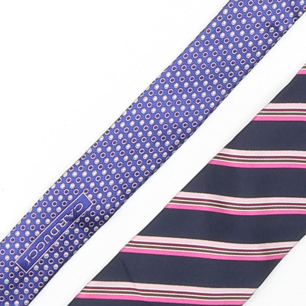 Carducci Mens Multicoloured Striped Silk Pointed Tie One Size