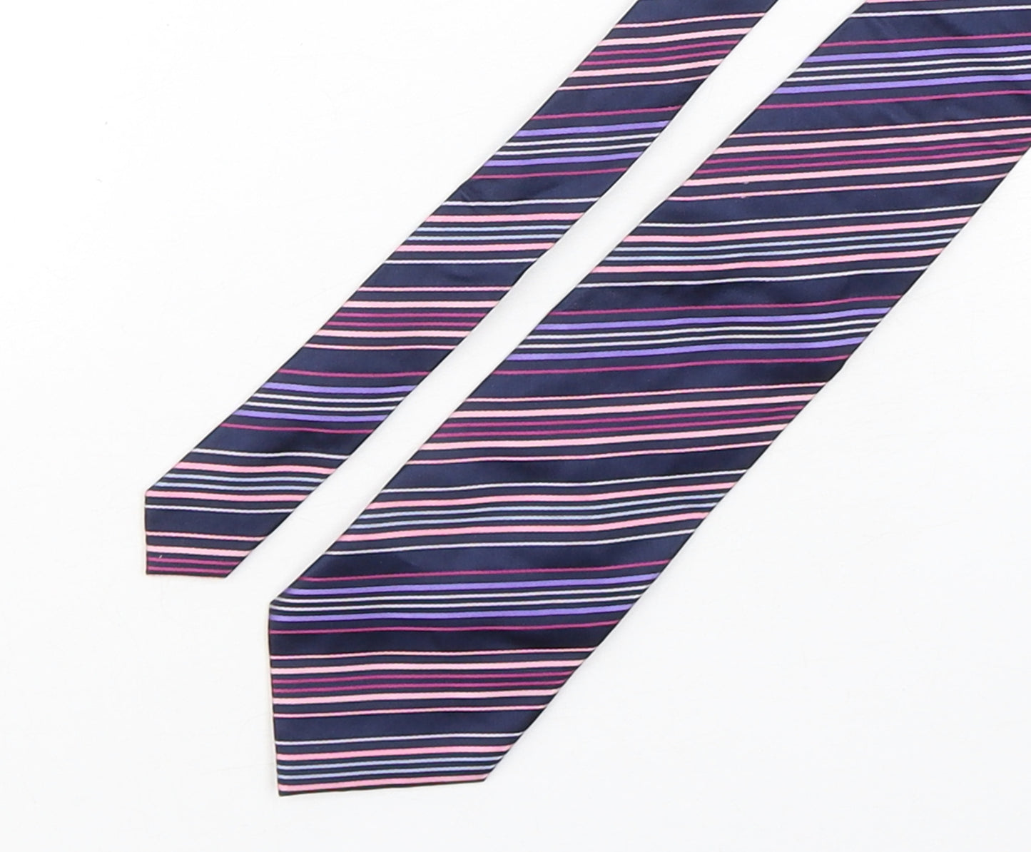 Dehavilland Mens Multicoloured Striped Silk Pointed Tie One Size