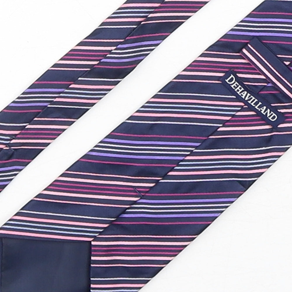 Dehavilland Mens Multicoloured Striped Silk Pointed Tie One Size