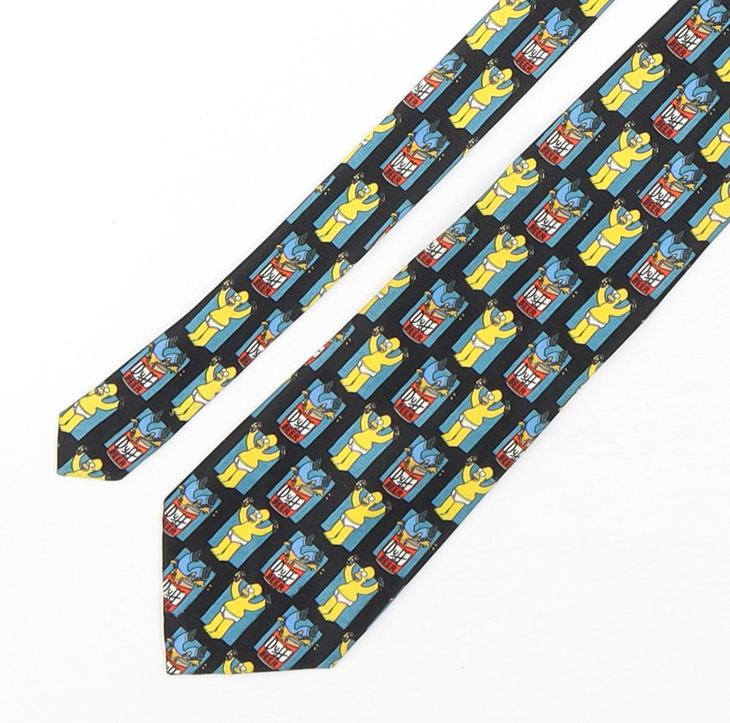 The Simpsons Mens Multicoloured Plaids & Checks Polyester Pointed Tie One Size - Homer Simpson
