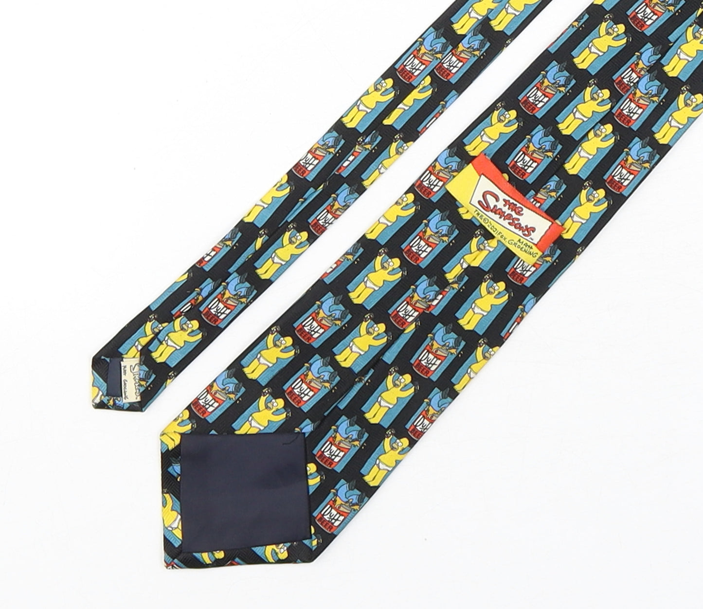 The Simpsons Mens Multicoloured Plaids & Checks Polyester Pointed Tie One Size - Homer Simpson
