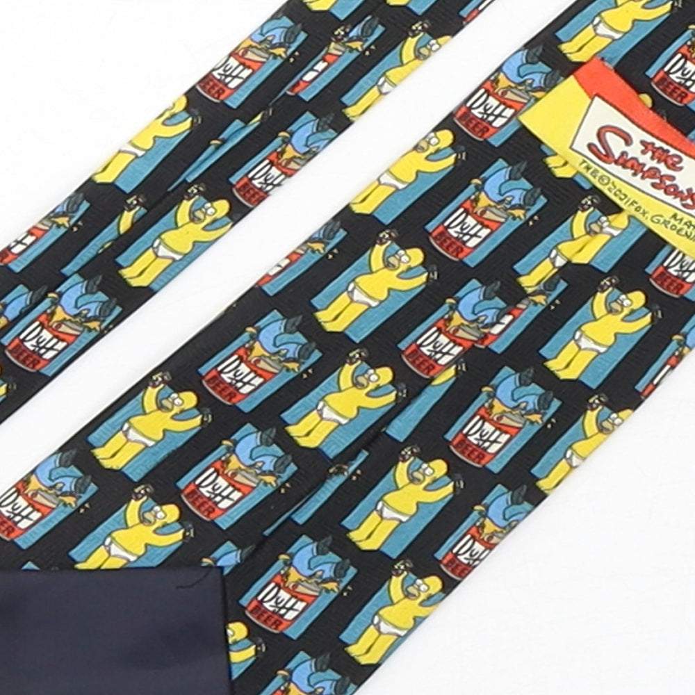 The Simpsons Mens Multicoloured Plaids & Checks Polyester Pointed Tie One Size - Homer Simpson