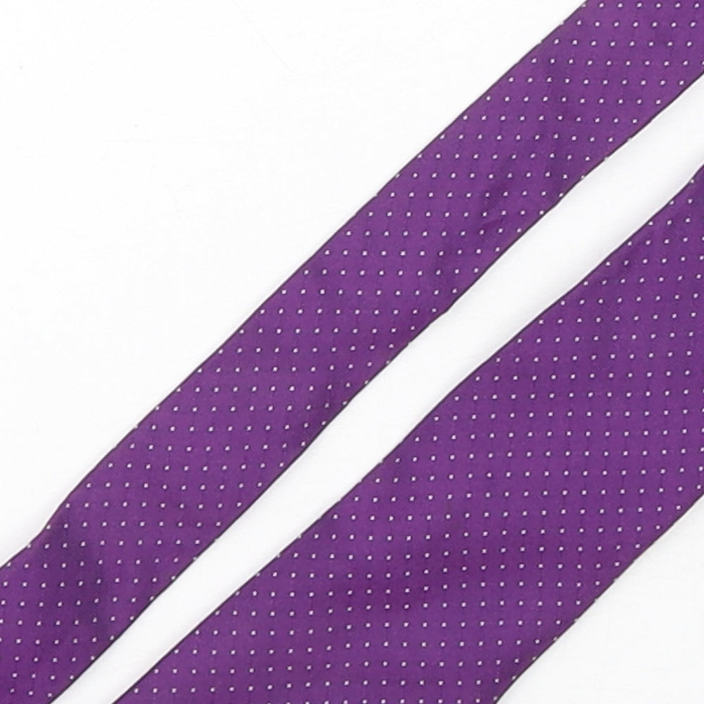 Marks and Spencer Mens Purple Polka Dot Silk Pointed Tie One Size