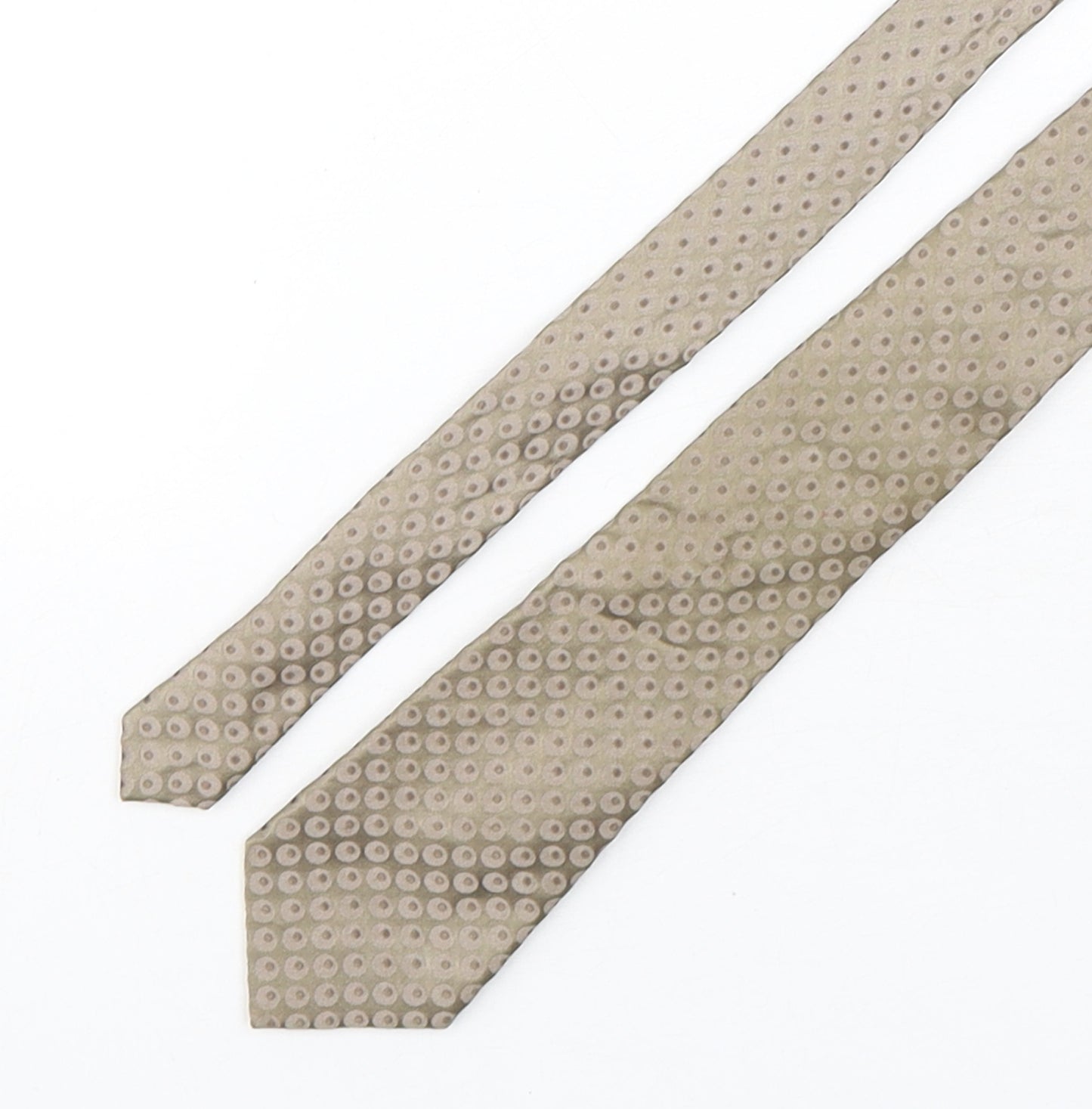 Ben Sherman  Mens Beige Polka Dot Silk Pointed Tie One Size