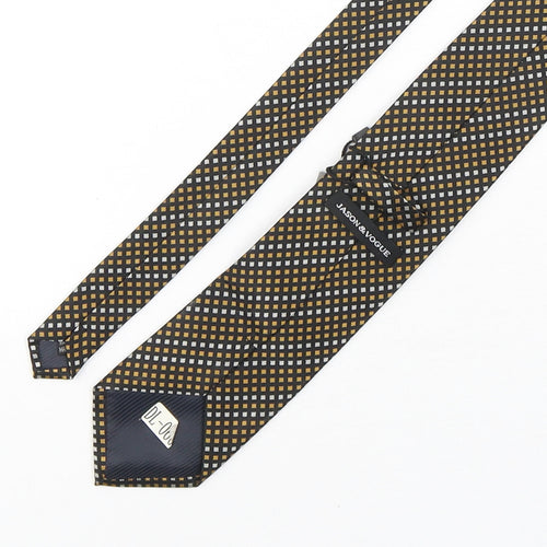 Jason & Vouge  Mens Multicoloured Plaids & Checks Silk Pointed Tie One Size