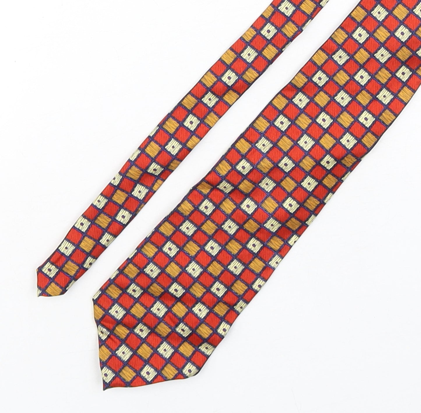 Van Heusen  Mens Multicoloured Plaids & Checks Silk Pointed Tie One Size