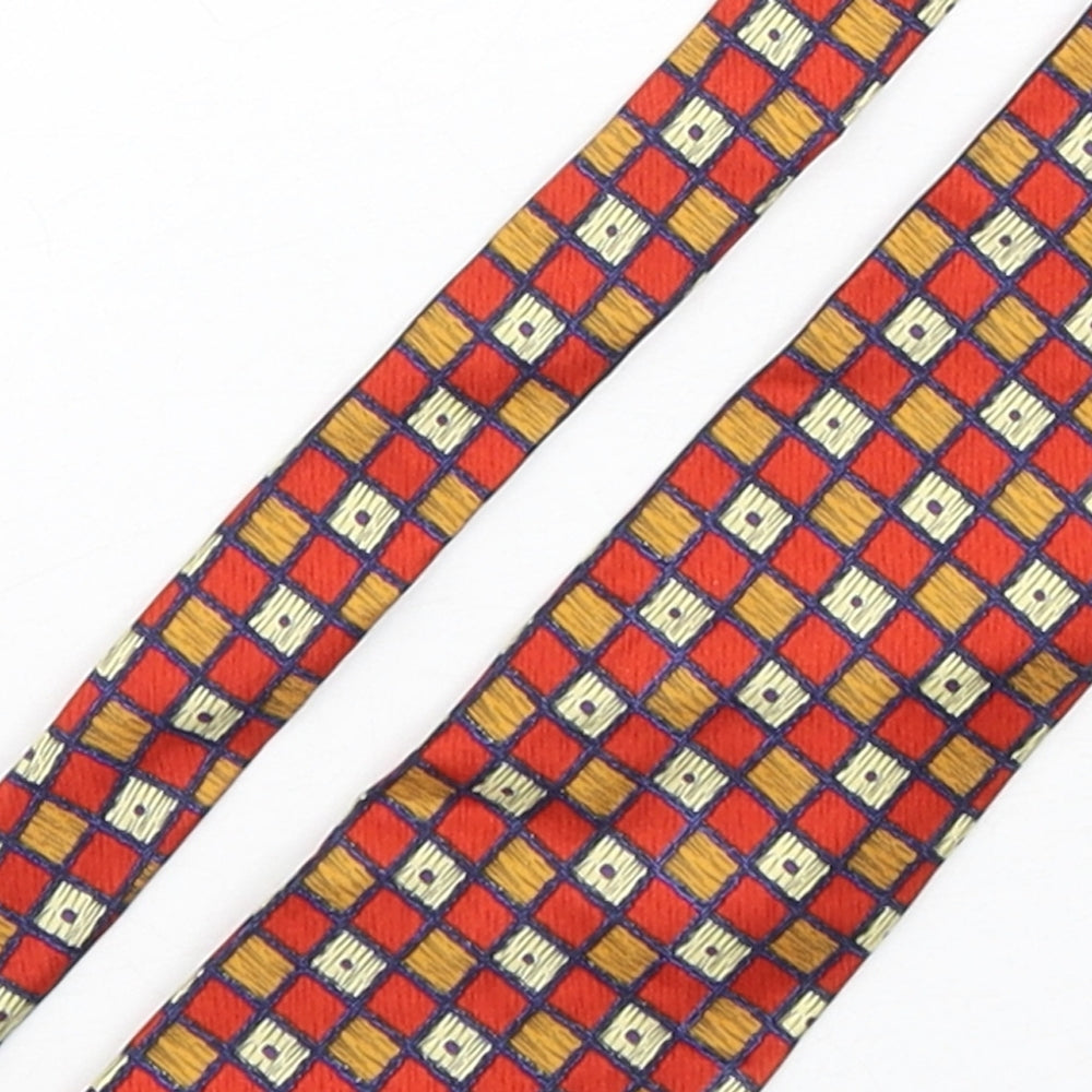 Van Heusen  Mens Multicoloured Plaids & Checks Silk Pointed Tie One Size