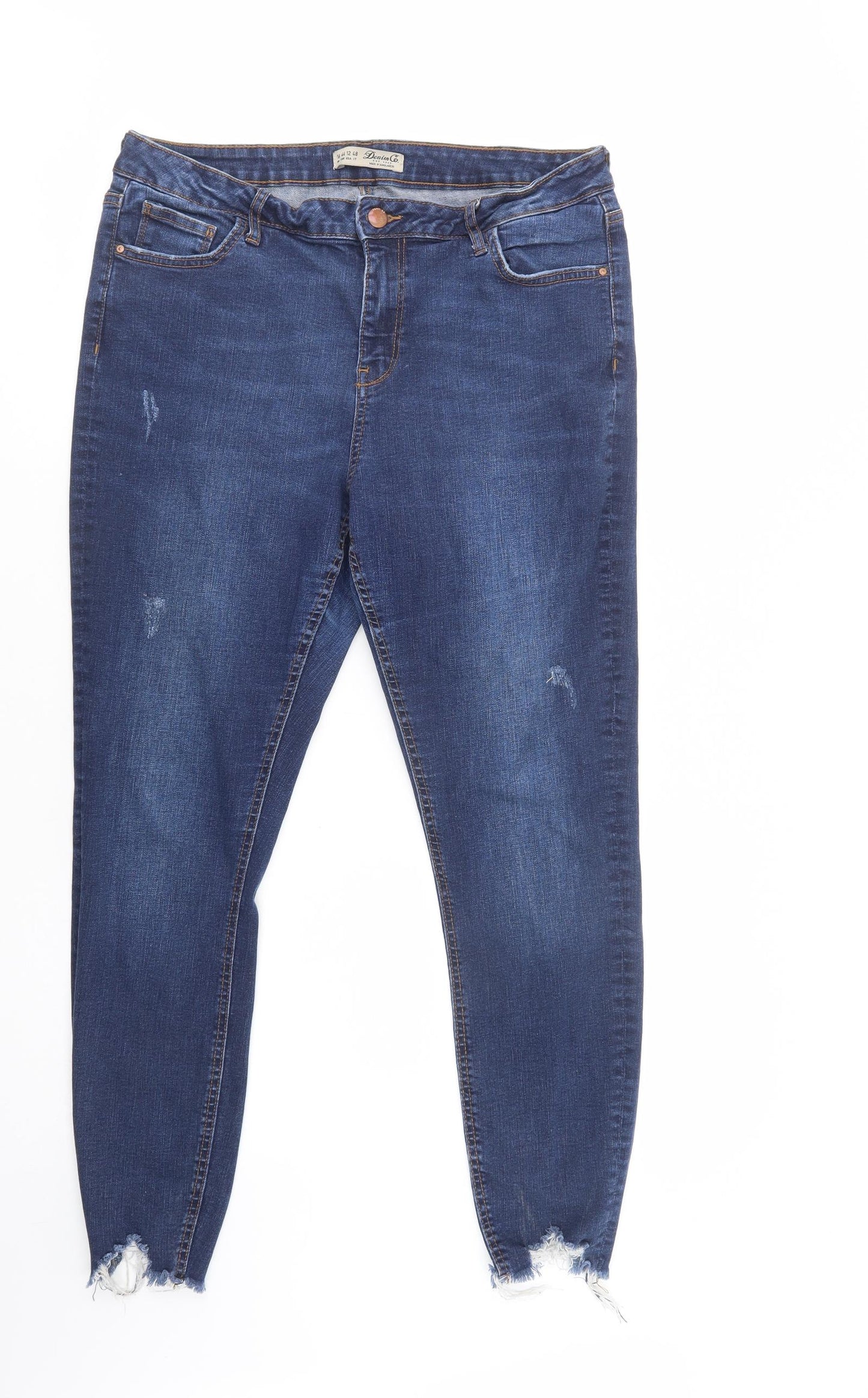 Denim Co. Womens Blue  Cotton Skinny Jeans Size 16 L28 in Regular Button