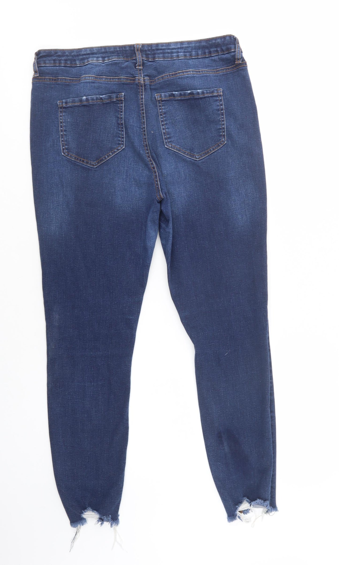 Denim Co. Womens Blue  Cotton Skinny Jeans Size 16 L28 in Regular Button