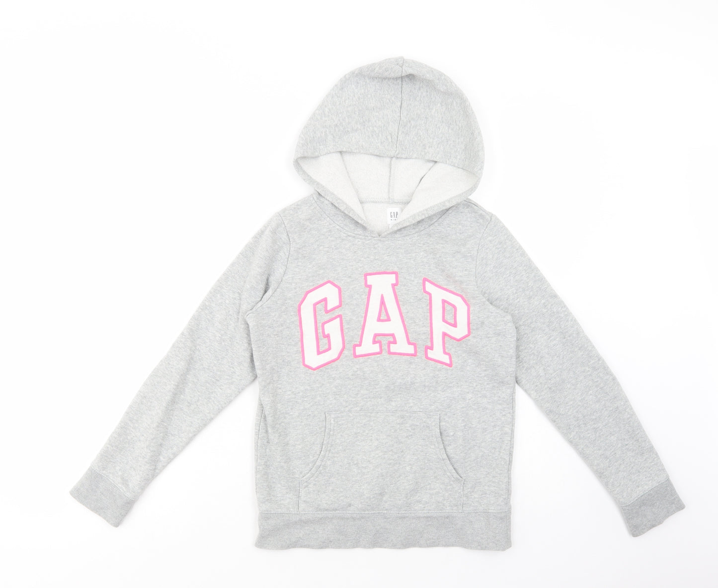 Gap Girls Grey  Cotton Pullover Hoodie Size 10-11 Years  Pullover