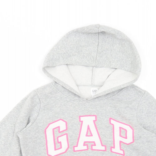 Gap Girls Grey  Cotton Pullover Hoodie Size 10-11 Years  Pullover