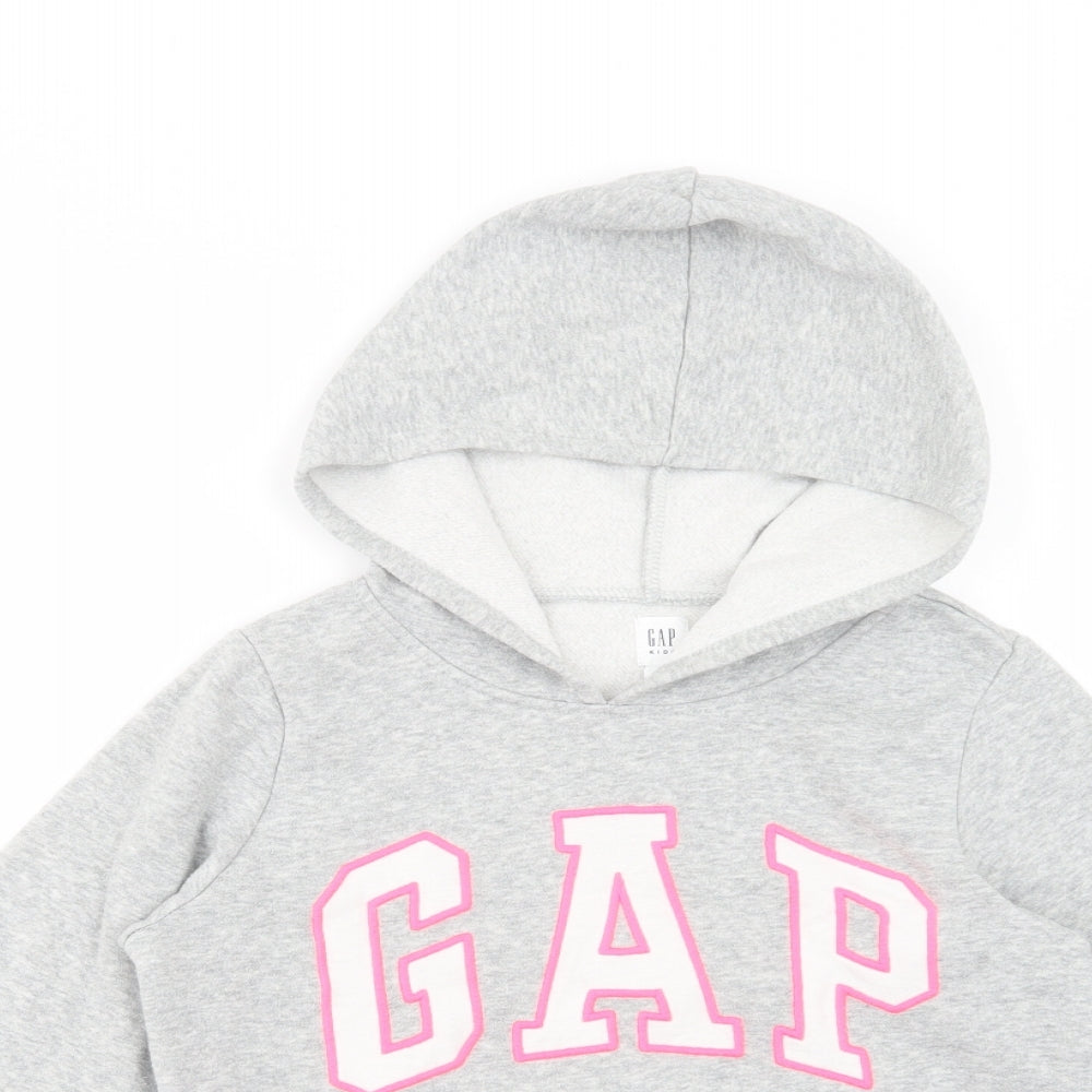 Gap Girls Grey  Cotton Pullover Hoodie Size 10-11 Years  Pullover