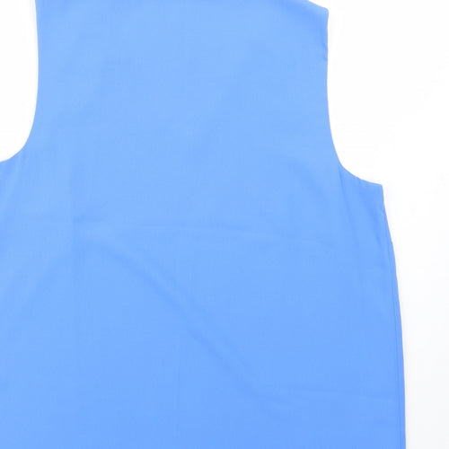 Dunnes Stores Womens Blue  Polyester Basic Blouse Size 14 V-Neck